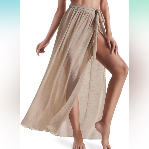 Sand colored beach cover up one size - Picture 1 of 3